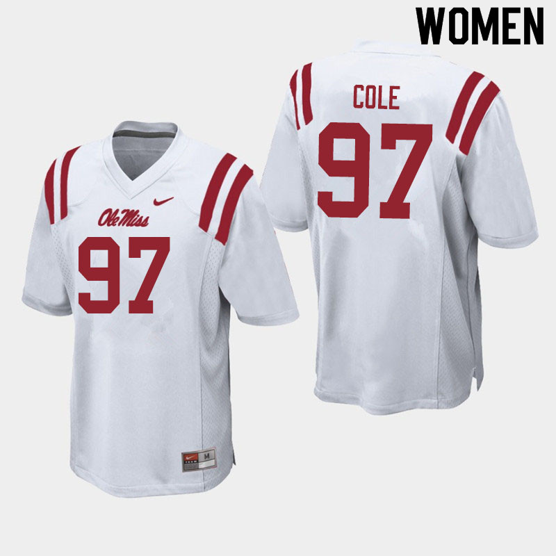 Spencer Cole Ole Miss Rebels NCAA Women's White #97 Stitched Limited College Football Jersey FFJ2058CN
